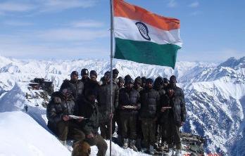 Celebrating Independence day on the Siachen Galcier